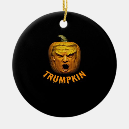 Trumpkin - Funny Donald Pumpkin Halloween Classic Keramik Ornament (Vorne)