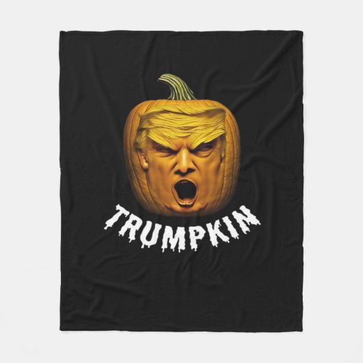 Trumpkin - Funny Donald Pumpkin Halloween Fleecedecke (Vorderseite)