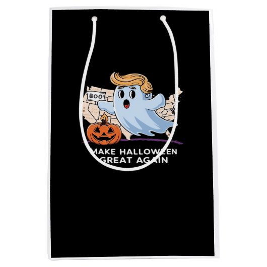 Trumpkin Funny Halloween Boo - Make Halloween Grea Mittlere Geschenktüte (Vorderseite)