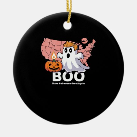 Trumpkin Funny Halloween Boo - Pumpkin Trumpkin Keramik Ornament (Vorne)