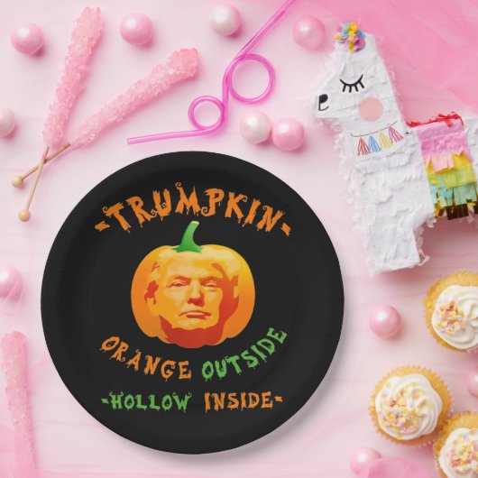 Trumpkin Funny Halloween Classic Pappteller (Party)