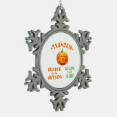 Trumpkin Funny Halloween Classic Schneeflocken Zinn-Ornament (Links)