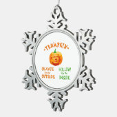 Trumpkin Funny Halloween Classic Schneeflocken Zinn-Ornament (Rechts)