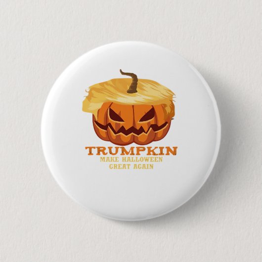 Trumpkin Funny Halloween Pumpkin - Klassisches Kos Button (Vorderseite)