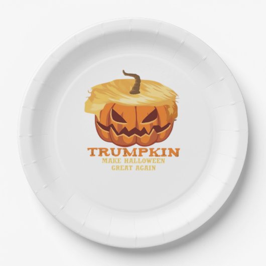 Trumpkin Funny Halloween Pumpkin - Klassisches Kos Pappteller (Vorderseite)