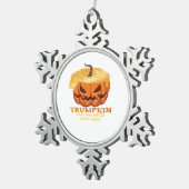 Trumpkin Funny Halloween Pumpkin - Klassisches Kos Schneeflocken Zinn-Ornament (Rechts)