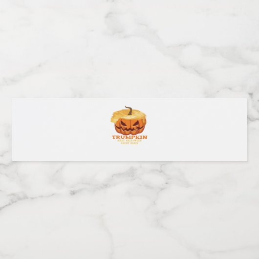 Trumpkin Funny Halloween Pumpkin - Klassisches Kos Wasserflaschenetikett (Einzelnes Label)