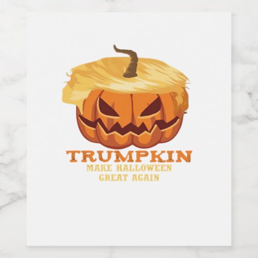 Trumpkin Funny Halloween Pumpkin - Klassisches Kos Weinetikett (Einzelnes Label)