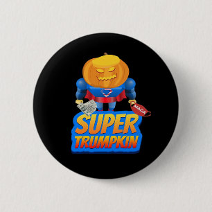 Trumpkin Funny Pumpkin Head Halloween Costume Clas Button