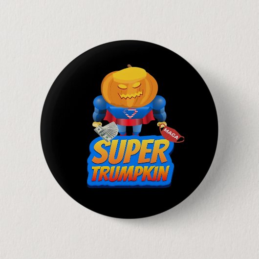 Trumpkin Funny Pumpkin Head Halloween Costume Clas Button (Vorderseite)