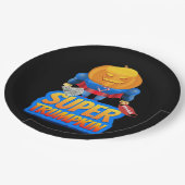 Trumpkin Funny Pumpkin Head Halloween Costume Clas Pappteller (Schrägansicht)