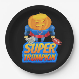 Trumpkin Funny Pumpkin Head Halloween Costume Clas Pappteller