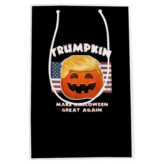 Trumpkin Funny Pumpkin Pie Pun Usa Liberals Hallow Mittlere Geschenktüte (Vorderseite)