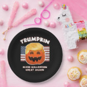 Trumpkin Funny Pumpkin Pie Pun Usa Liberals Hallow Pappteller (Party)