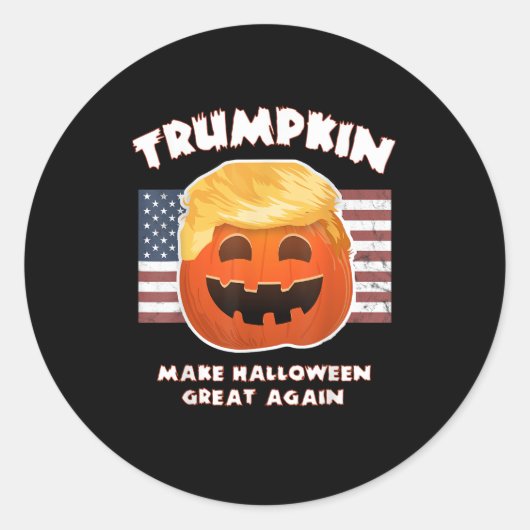 Trumpkin Funny Pumpkin Pie Pun Usa Liberals Hallow Runder Aufkleber (Vorderseite)