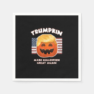 Trumpkin Funny Pumpkin Pie Pun Usa Liberals Hallow Serviette