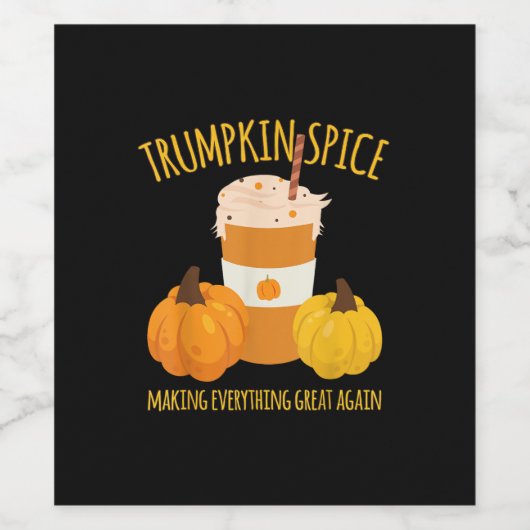 Trumpkin Gewürz-Erntedank macht alles grün Weinetikett (Einzelnes Label)