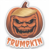 Trumpkin - Grinning Donald Trump Halloween Pumpkin Aufkleber (Vorderseite)