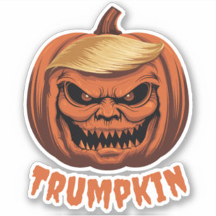Trumpkin - Grinning Donald Trump Halloween Pumpkin Aufkleber