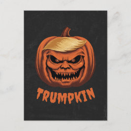Trumpkin - Grinning Donald Trump Halloween Pumpkin Feiertagspostkarte