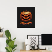 Trumpkin Grinning Donald Trump Halloween Pumpkin Poster (Heimbüro)