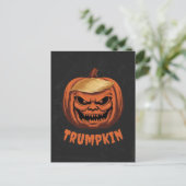 Trumpkin - Grinning Donald Trump Halloween Pumpkin Postkarte (Stehend Vorderseite)