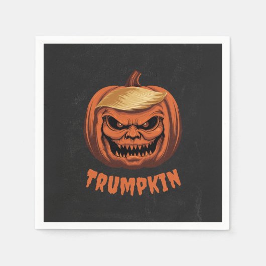 Trumpkin - Grinning Donald Trump Halloween Pumpkin Serviette (Vorderseite)