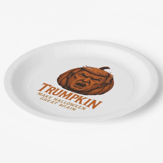 Trumpkin.. Halloween erneut groß Pappteller (Schrägansicht)