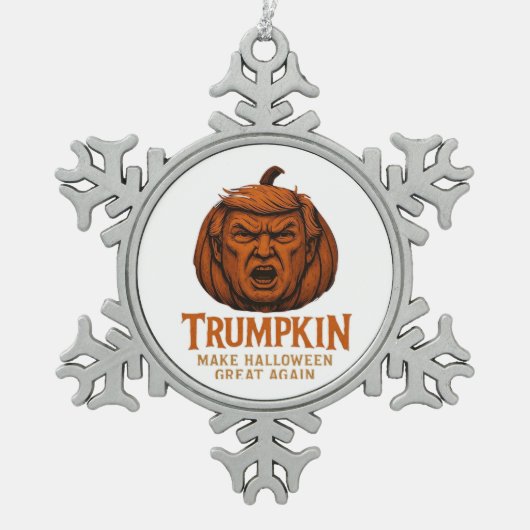 Trumpkin.. Halloween erneut groß Schneeflocken Zinn-Ornament (Vorderseite)
