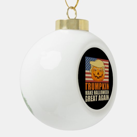 Trumpkin Halloween Funny Classic & Basic Design Keramik Kugel-Ornament (Links)