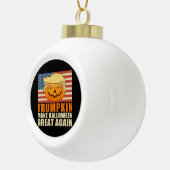 Trumpkin Halloween Funny Classic & Basic Design Keramik Kugel-Ornament (Rechts)