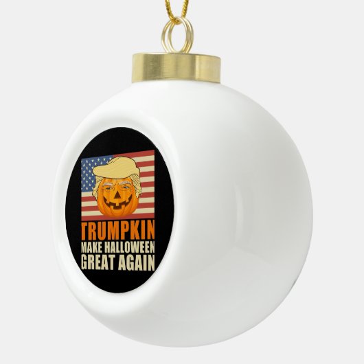 Trumpkin Halloween Funny Classic & Basic Design Keramik Kugel-Ornament (Rechts)
