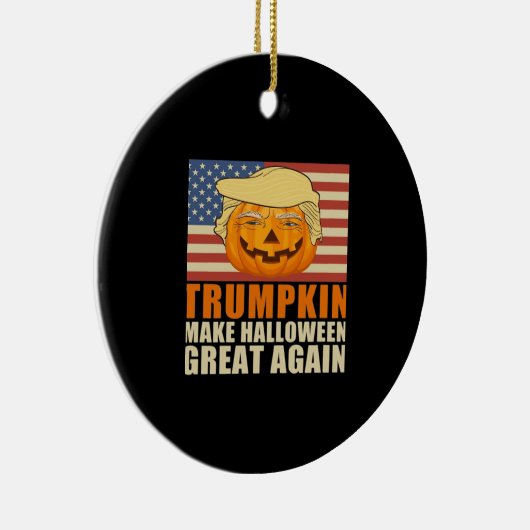 Trumpkin Halloween Funny Classic & Basic Design Keramik Ornament (Rechts)