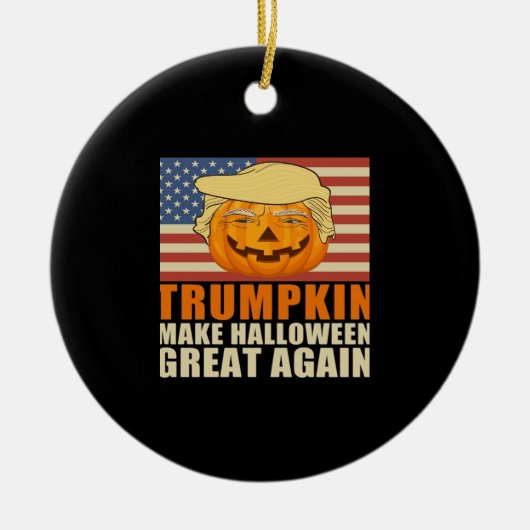 Trumpkin Halloween Funny Classic & Basic Design Keramik Ornament (Vorne)