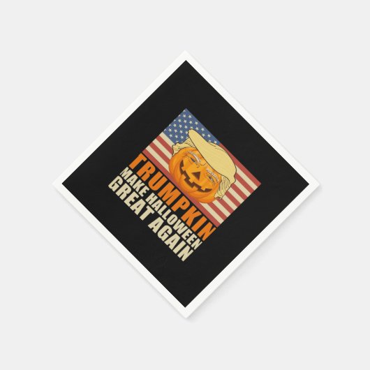 Trumpkin Halloween Funny Classic & Basic Design Serviette (Ecke)