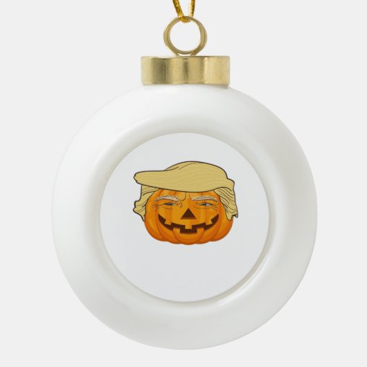 Trumpkin Halloween Funny Classic - Basic Fall Slot Keramik Kugel-Ornament (Vorderseite)
