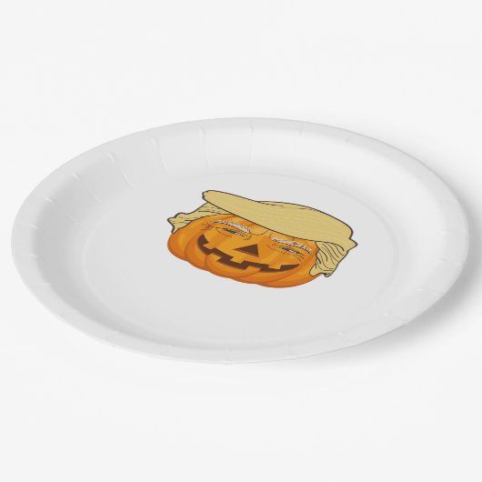 Trumpkin Halloween Funny Classic - Basic Fall Slot Pappteller (Schrägansicht)