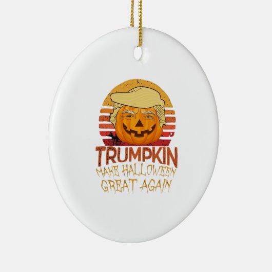 Trumpkin Halloween Funny Classic Keramik Ornament (Rechts)