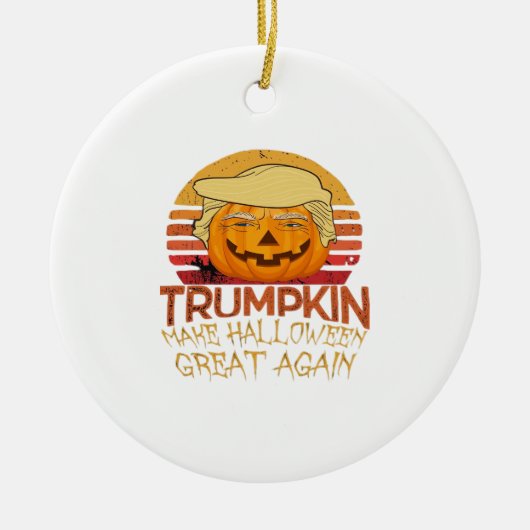 Trumpkin Halloween Funny Classic Keramik Ornament (Vorne)