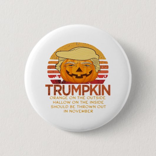 Trumpkin Halloween Funny Classic - Politischer Pum Button (Vorderseite)
