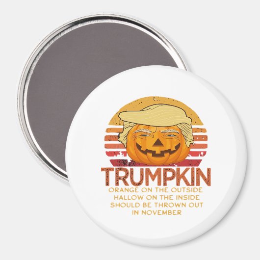 Trumpkin Halloween Funny Classic - Politischer Pum Magnet (Vorderseite/Rückseite)