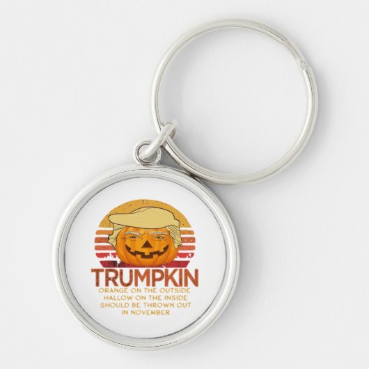 Trumpkin Halloween Funny Classic - Politischer Pum Schlüsselanhänger (Vorne)