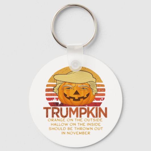 Trumpkin Halloween Funny Classic - Politischer Pum Schlüsselanhänger (Vorderseite)