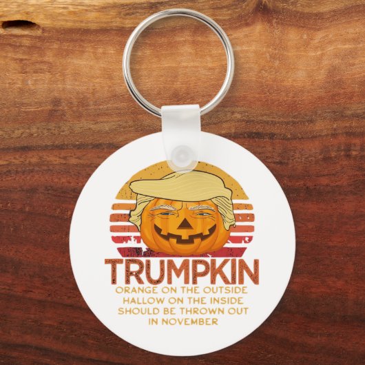 Trumpkin Halloween Funny Classic - Politischer Pum Schlüsselanhänger (Vorderseite)