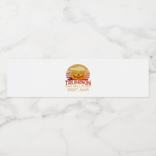 Trumpkin Halloween Funny Classic Wasserflaschenetikett (Einzelnes Label)