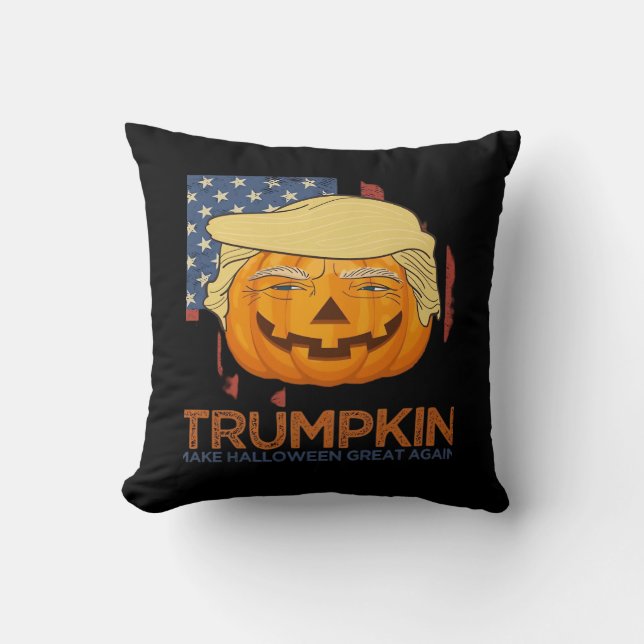 Trumpkin Halloween Funny Design Kissen (Vorderseite)