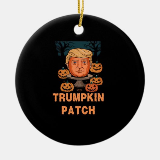 Trumpkin Halloween - Funny Political Pumpkin Desi Keramik Ornament (Vorne)