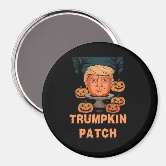 Trumpkin Halloween - Funny Political Pumpkin Desi Magnet (Vorderseite/Rückseite)
