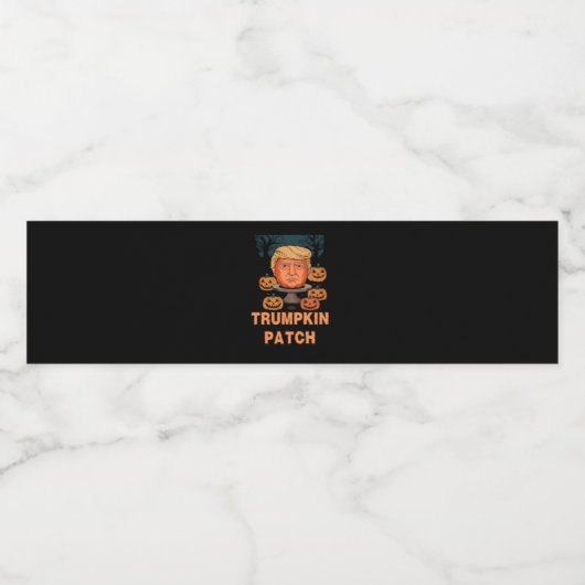 Trumpkin Halloween - Funny Political Pumpkin Desi Wasserflaschenetikett (Einzelnes Label)
