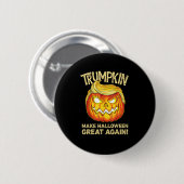 Trumpkin Halloween Great Again Funny Pumpkin Button (Vorne & Hinten)